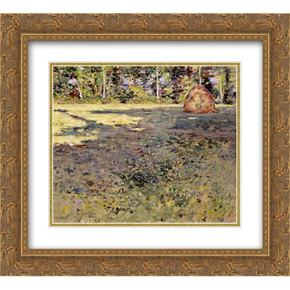 Theodore Robinson 2x Matted 24x20 Gold Ornate Framed Art Print 'Afternoon Shadows'