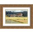 thumbnail image 1 of Theodore Robinson 2x Matted 24x20 Gold Ornate Framed Art Print 'French Farmhouse', 1 of 2