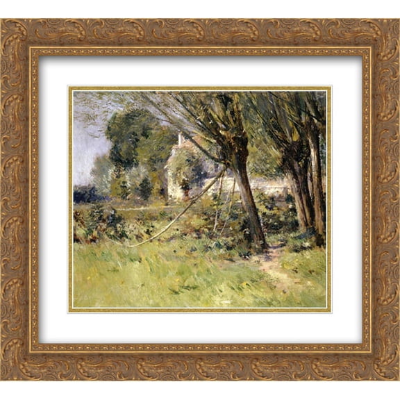 Theodore Robinson 2x Matted 24x20 Gold Ornate Framed Art Print 'Willows'
