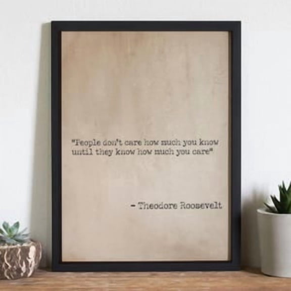 Theodore Roosevelt Inspirational Quote Poster, Poster Home Decor, Poster Only