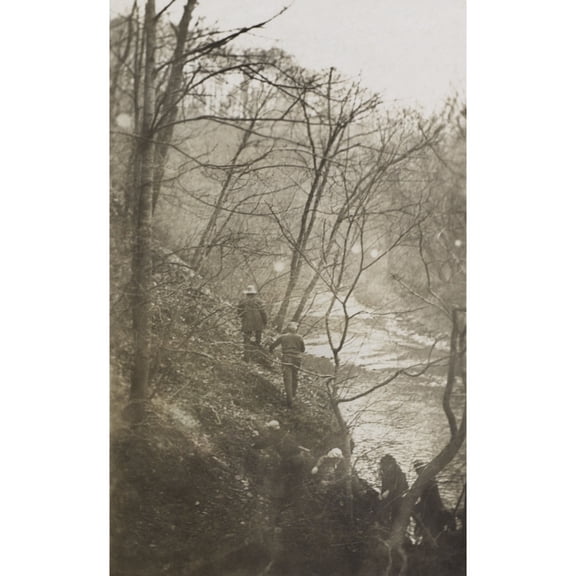 Theodore Roosevelt Leading Others On A Hike In A Wooded Area. Location Is Possibly Rock Creek Park In Washington History