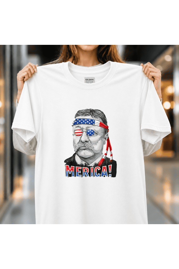 Theodore Roosevelt Merica 4th July Men USA US President Unisex T-Shirt, S - 5XL