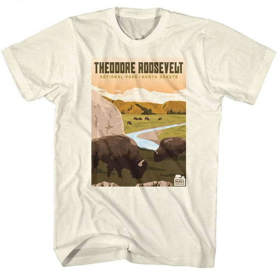 National Parks Theodore Roosevelt Park Natural Adult T-Shirt 3Xl