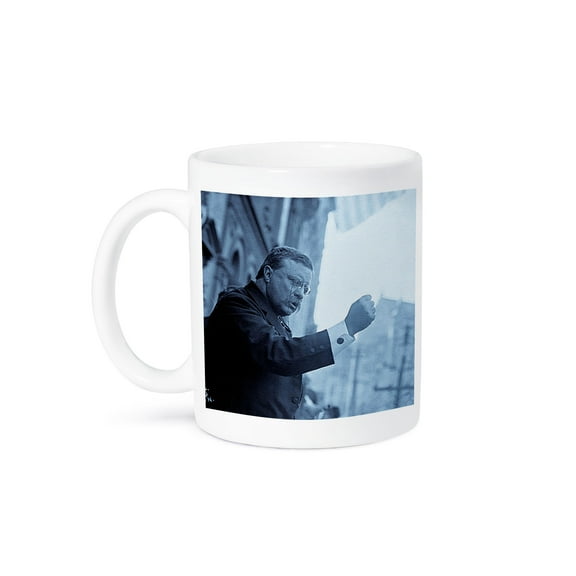 Theodore Roosevelt The Bull Moose Speaks Cyan, 11oz Mug