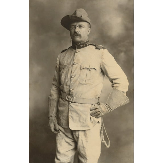 Theodore Roosevelt In The Uniform Of An Army Colonel During The Spanish American War. He Raised And Commanded A Volunteer Regiment Of 'Rough Riders' Who Gained Fame With Their Capture Of San Juan Hill