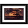 thumbnail image 1 of Theodore Rousseau 2x Matted 24x18 Black Ornate Framed Art Print 'Twilight Landscape', 1 of 2