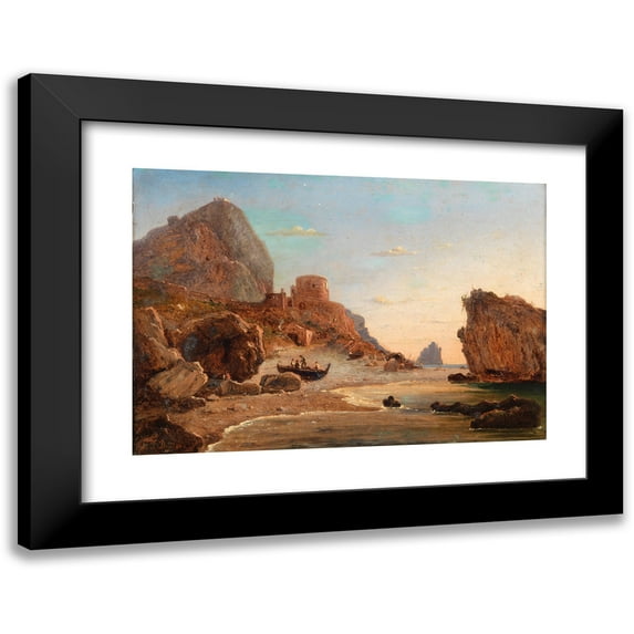 Theodoro Duclère 24x18 Black Modern Framed Museum Art Print Titled - Capri, Marina Piccola