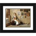 thumbnail image 1 of Theodoros Ralli 18x14 Black Ornate Wood Framed Double Matted Museum Art Print Titled - A Moment's Rest, 1 of 5