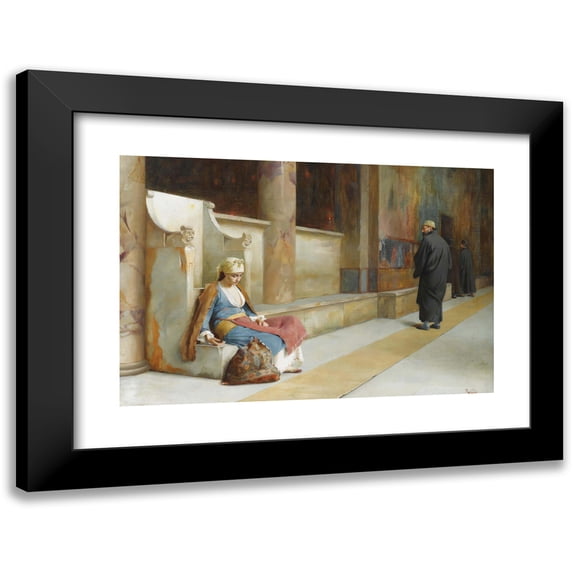 Theodoros Ralli 24x17 Black Modern Framed Museum Art Print Titled - Resting in a Greek Monastery