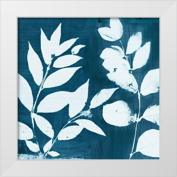 Theodosiou, Matina 12x12 White Modern Wood Framed Museum Art Print Titled - Indigo Leaf II