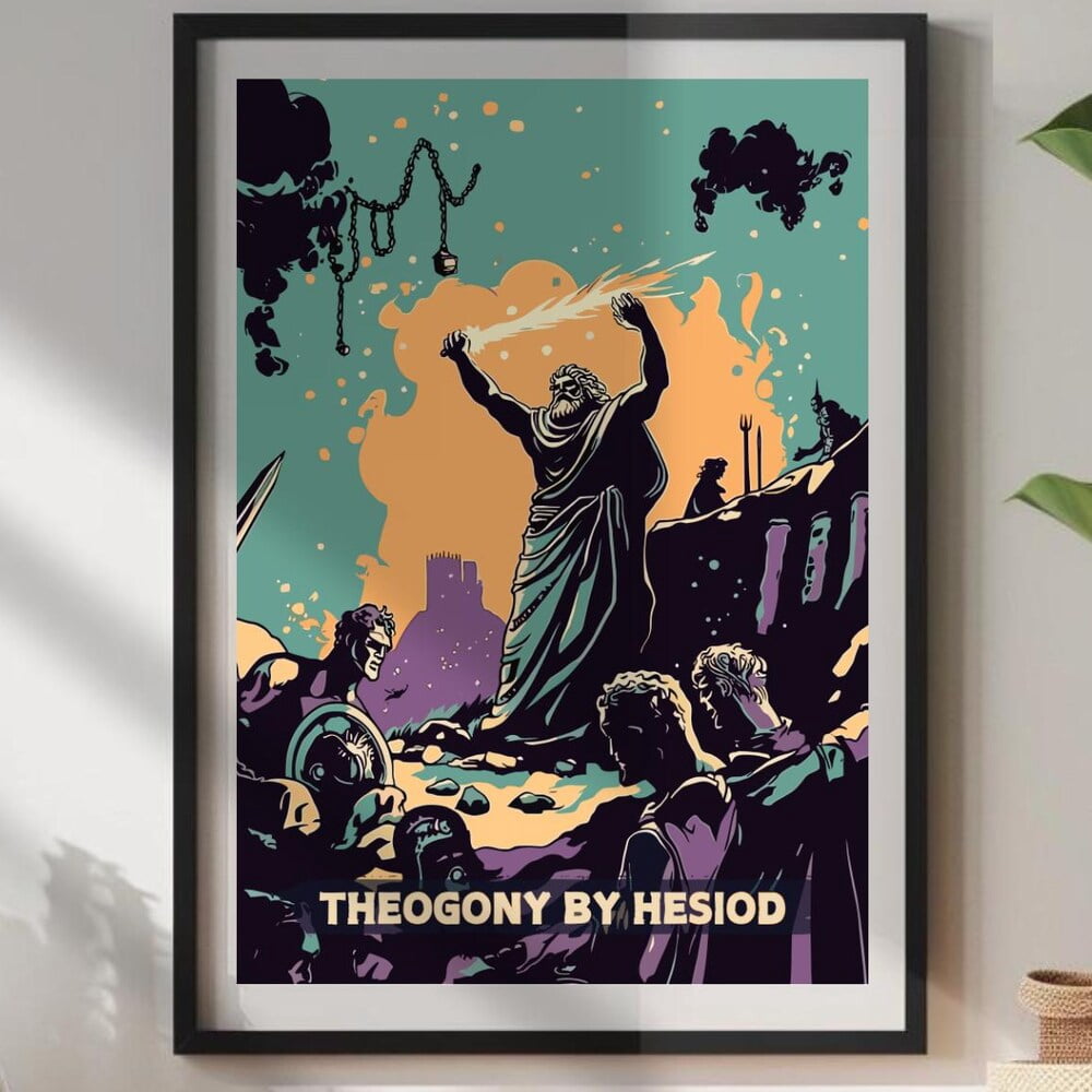 Theogony By Hesiod Poster: Ancient Greek Mythology Art Home Decor ...