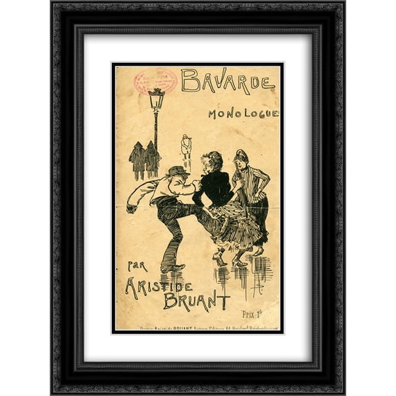 Theophile Steinlen 2x Matted 18x24 Black Ornate Framed Art Print 'Bavarde'