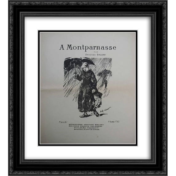 Theophile Steinlen 2x Matted 20x24 Black Ornate Framed Art Print 'A Montparnasse'