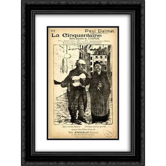 Theophile Steinlen 2x Matted 20x24 Black Ornate Framed Art Print 'La Cinquantaine '