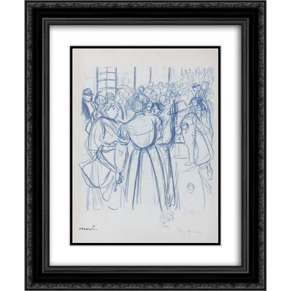 Theophile Steinlen 2x Matted 20x24 Black Ornate Framed Art Print 'La Saisie '