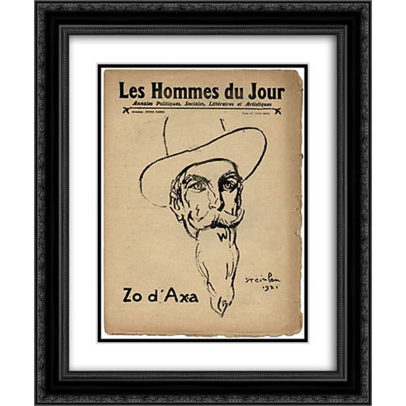 Theophile Steinlen 2x Matted 20x24 Black Ornate Framed Art Print 'Les Hommes du Jour '