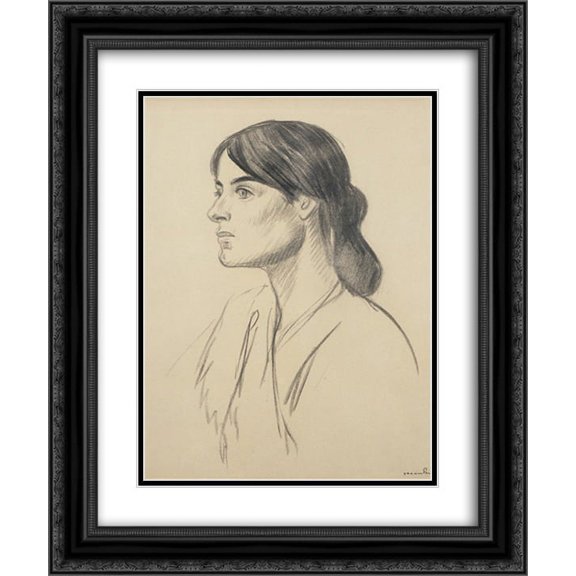 Theophile Steinlen 2x Matted 20x24 Black Ornate Framed Art Print 'Portrait drawing of Suzanne Valadon'