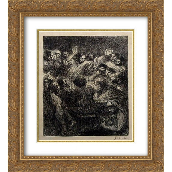 Theophile Steinlen 2x Matted 20x24 Gold Ornate Framed Art Print 'L'Apotre '