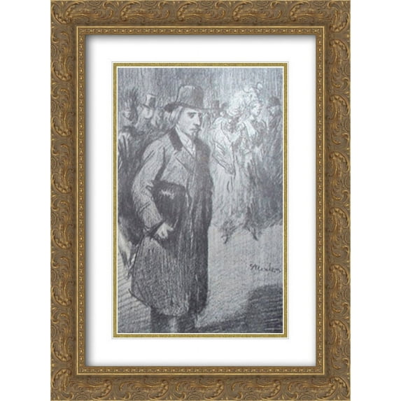 Theophile Steinlen 2x Matted 20x24 Gold Ornate Framed Art Print 'La Nuit de Philodore '