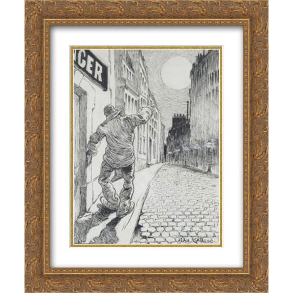 Theophile Steinlen 2x Matted 20x24 Gold Ornate Framed Art Print 'Soulauds '