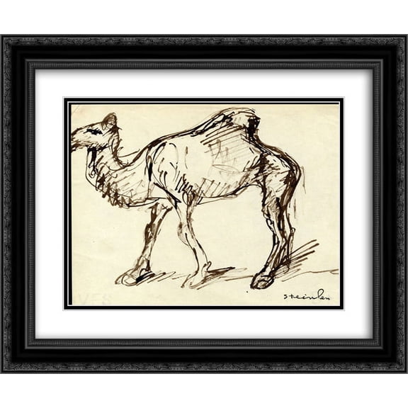 Theophile Steinlen 2x Matted 24x20 Black Ornate Framed Art Print 'Camel'