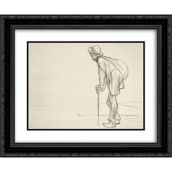 Theophile Steinlen 2x Matted 24x20 Black Ornate Framed Art Print 'La Ville Lointaine '