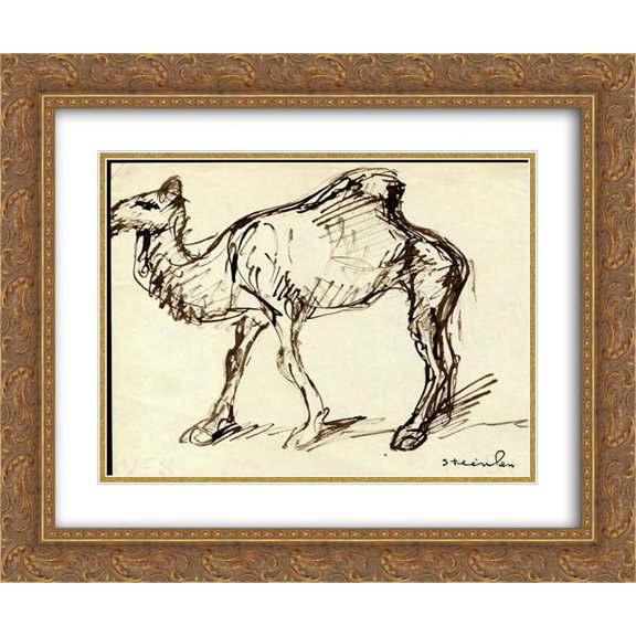 Theophile Steinlen 2x Matted 24x20 Gold Ornate Framed Art Print 'Camel'