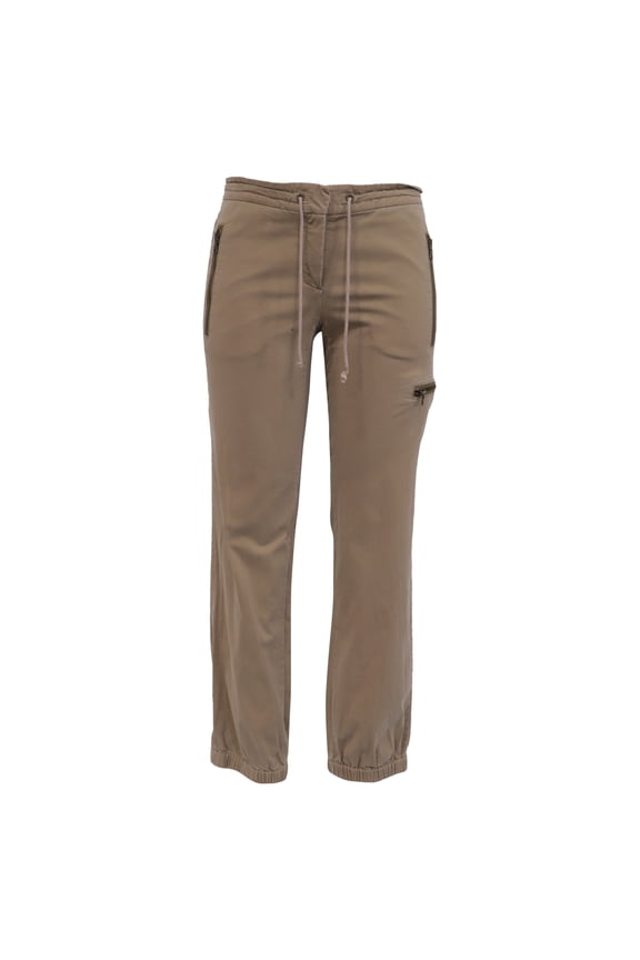 Pre-Owned Theory Drawstring Cargo Pants in Brown Cotton
