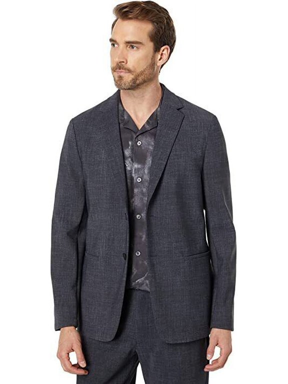 Men's Clinton Slim Sport Coat 42R DPK W Precision Print Grey Melange
