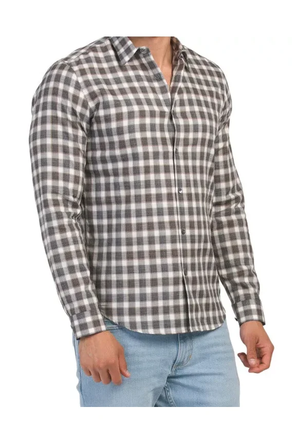 Men's Irving Betton Check Long Sleeve Woven Shirt Size Large