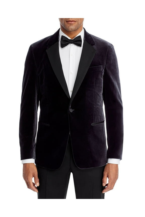 Mens Chambers Velvet Slim Fit Tuxedo Jacket Black 40R