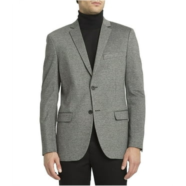 Theory Mens Heathered Ponte Sports Two Button Blazer Jacket, Grey, 40 Regular
