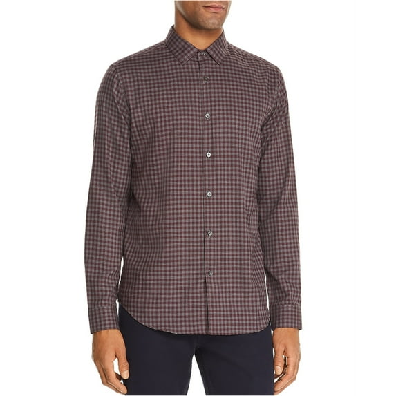 Theory Mens Murrary Button Up Shirt, Purple, Large