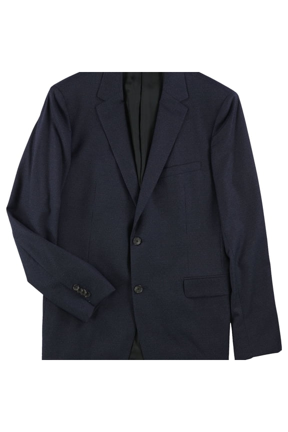 Mens Pinstripe Two Button Blazer Jacket, Blue, 44 Regular