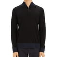 thumbnail image 1 of Theory Mens Quarter Zip Pullover Sweater, Black, Small, 1 of 1