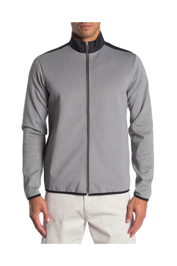 Mens Rolenn Oascent Ponte Knit Zip Jacket Small Heather Grey