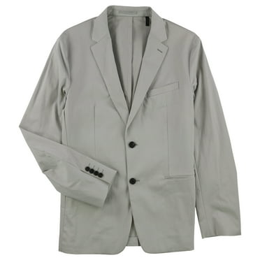 Theory Mens Solid Stretch Two Button Blazer Jacket, Grey, 42 Regular