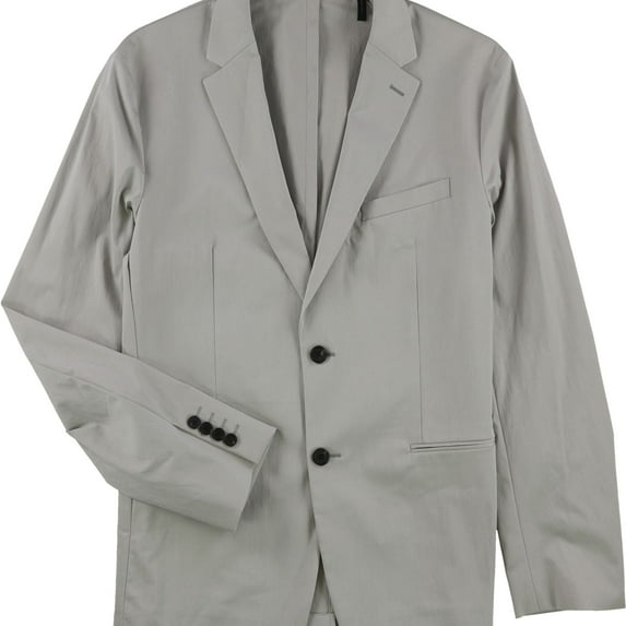 Theory Mens Solid Stretch Two Button Blazer Jacket, Grey, 42 Regular