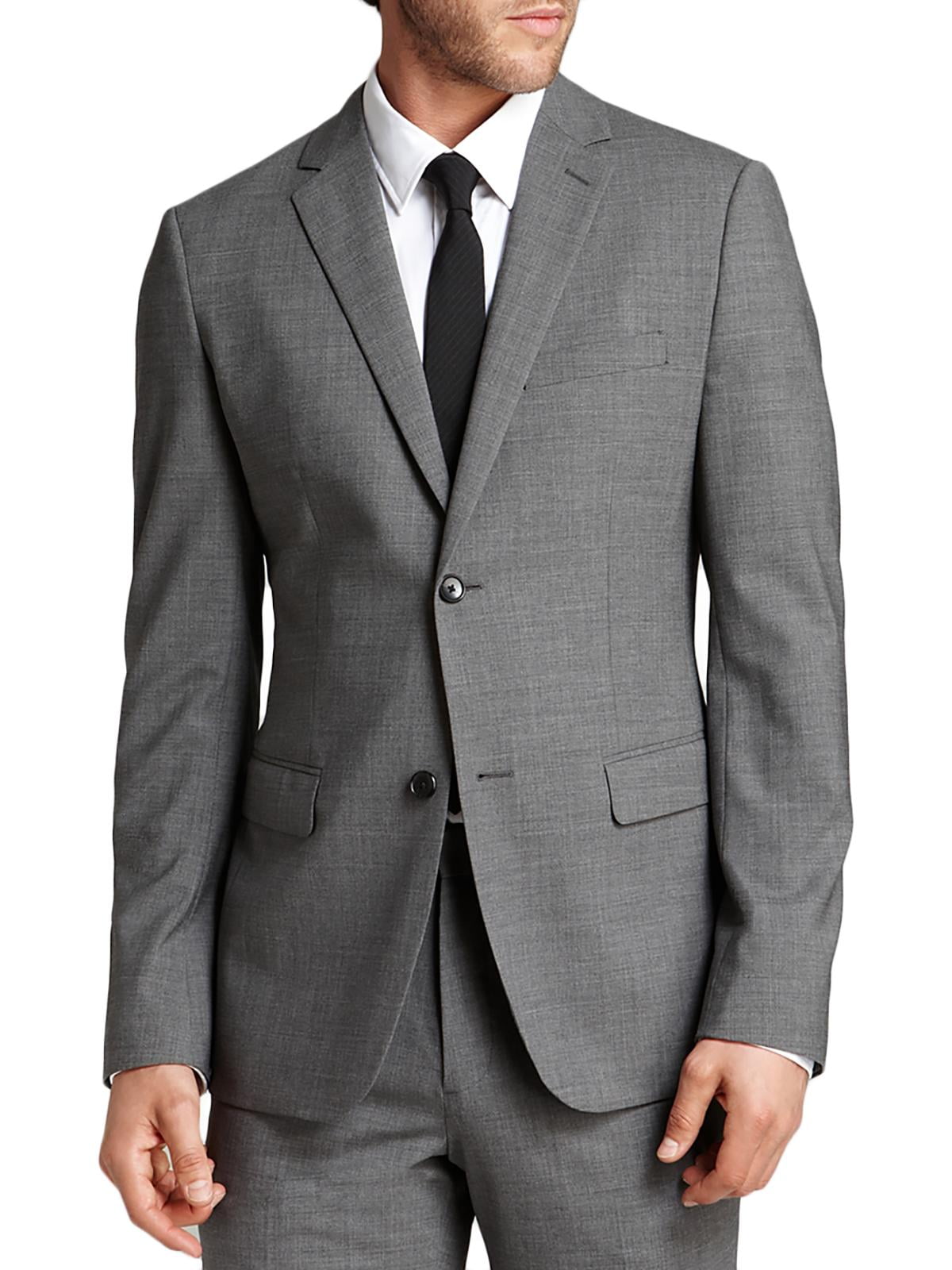 Theory Mens Wellar HC Wool Notch Lapel Two Button Suit Jacket Gray 38R