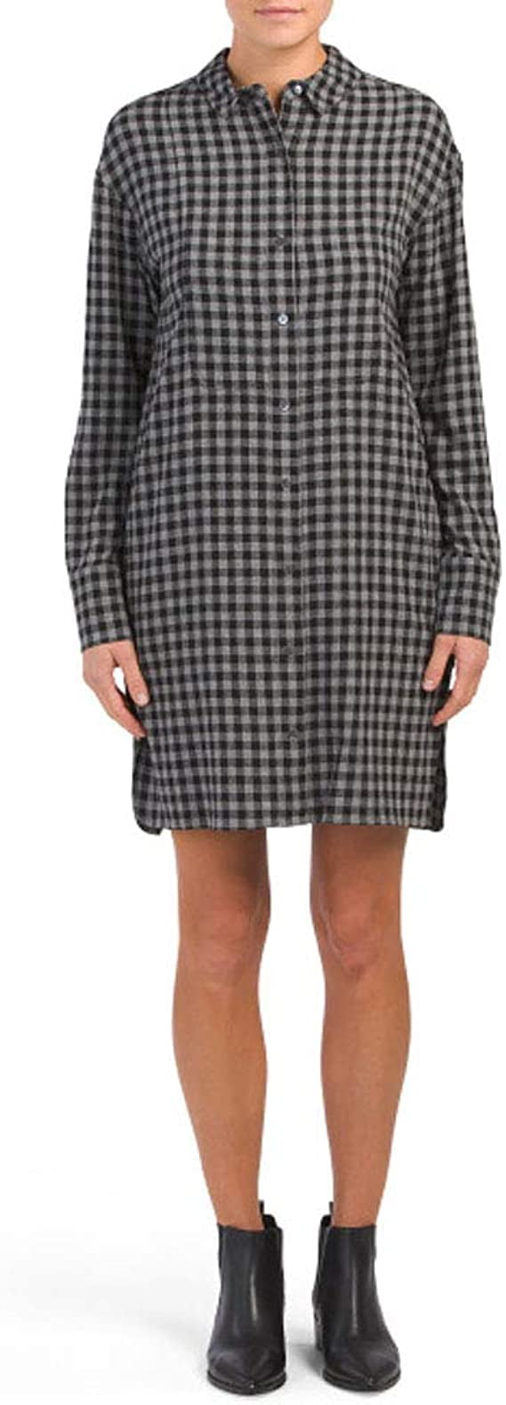 Theory Panel Front Shirtdress, Black Multi - Medium, Women's