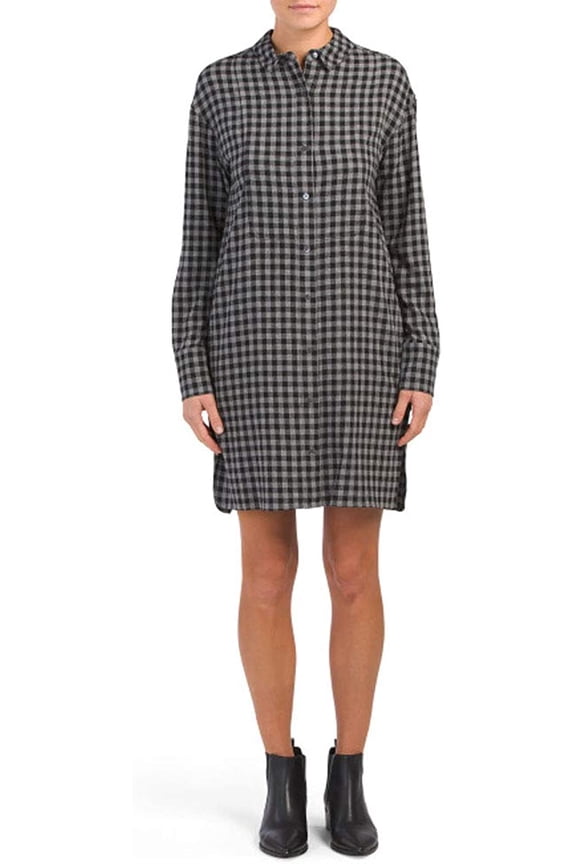 Panel Front Shirtdress, Black Multi - Medium