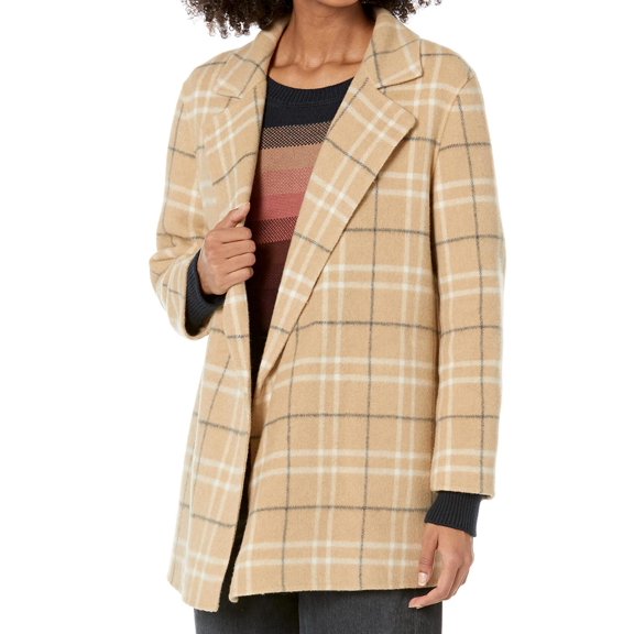 Theory Women's Clairene Coat, Camel Multi, M