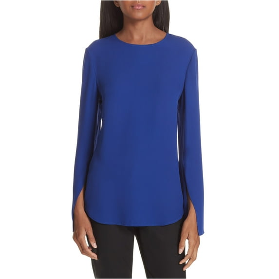Theory Womens Bringam Pullover Blouse, Blue, P