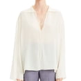 thumbnail image 1 of Theory Womens Chiffon Sailor Pullover Blouse, White, Small, 1 of 2