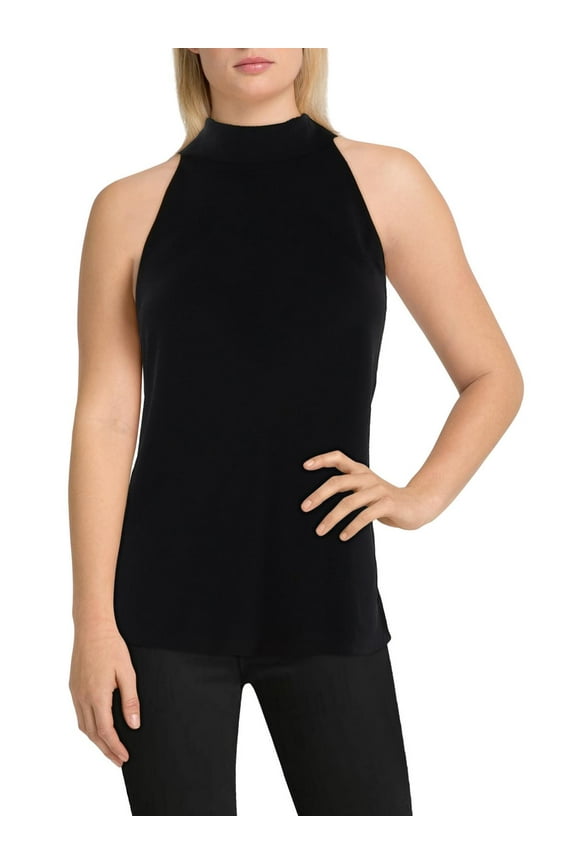 Womens Collared Sleeveless Halter Top