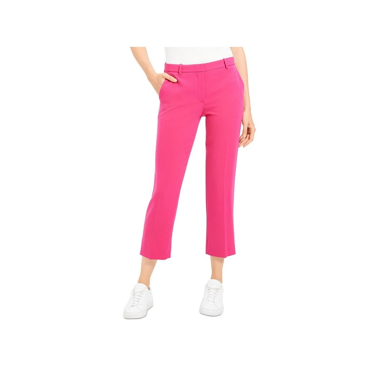 Theory Womens Crepe Tailored Trouser Pants Pink 8 - Walmart.com