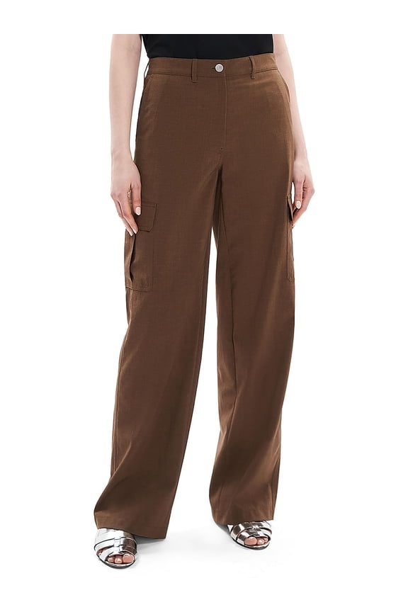 Womens High Rise Slub Cargo Pants