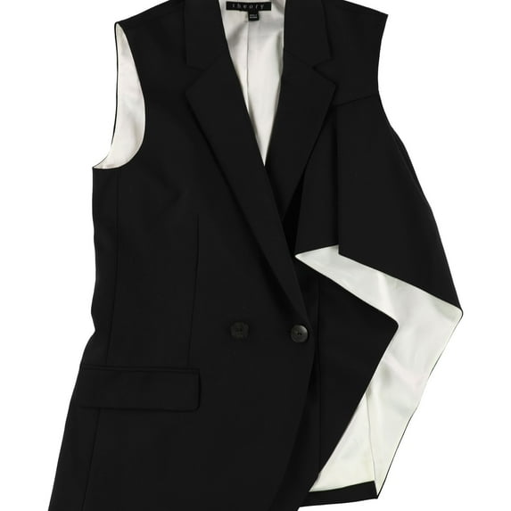Theory Womens Jala Fashion Vest, Black, 4