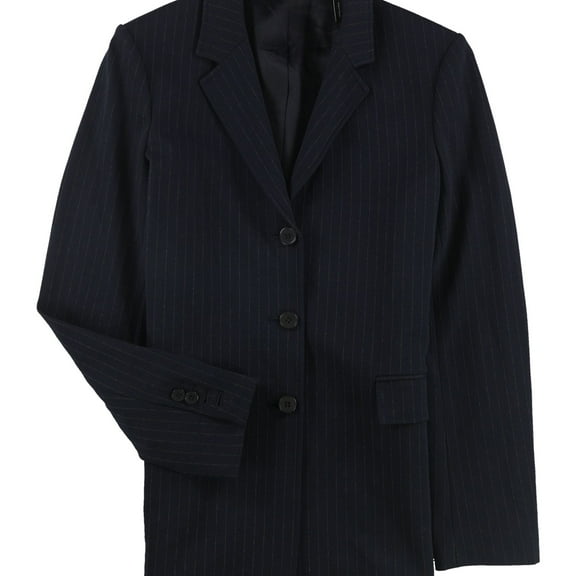 Theory Womens Pinstripe Three Button Blazer Jacket, Blue, 0