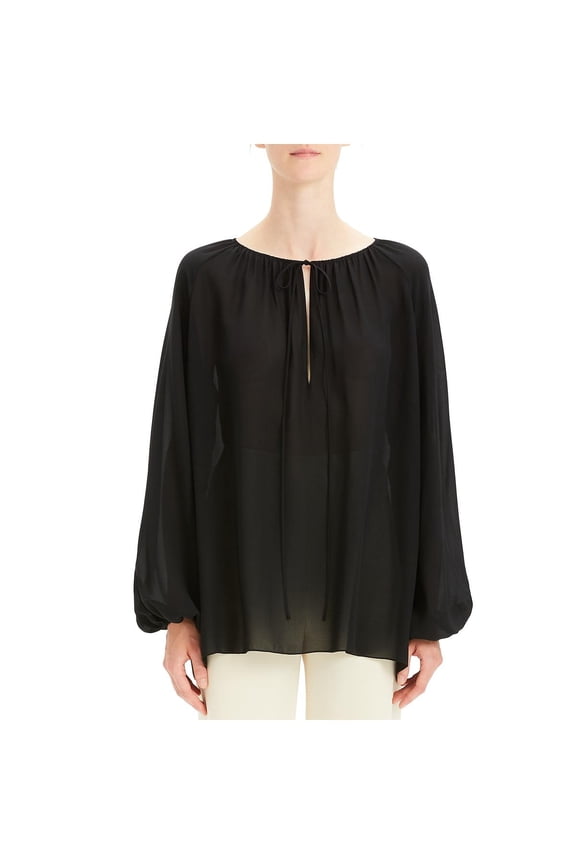 Womens Silk Gathered Neckline Dress Top